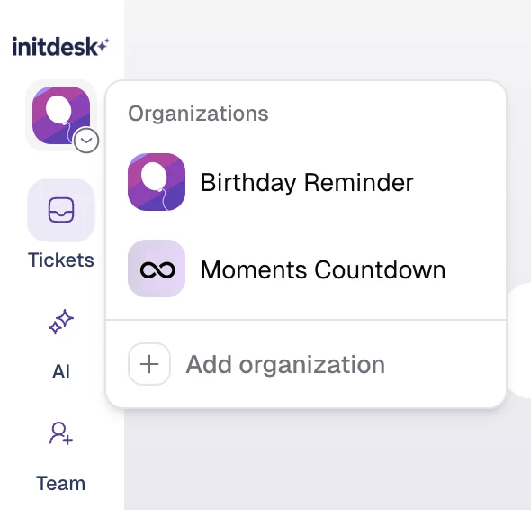 Organization profile image upload in Settings > General