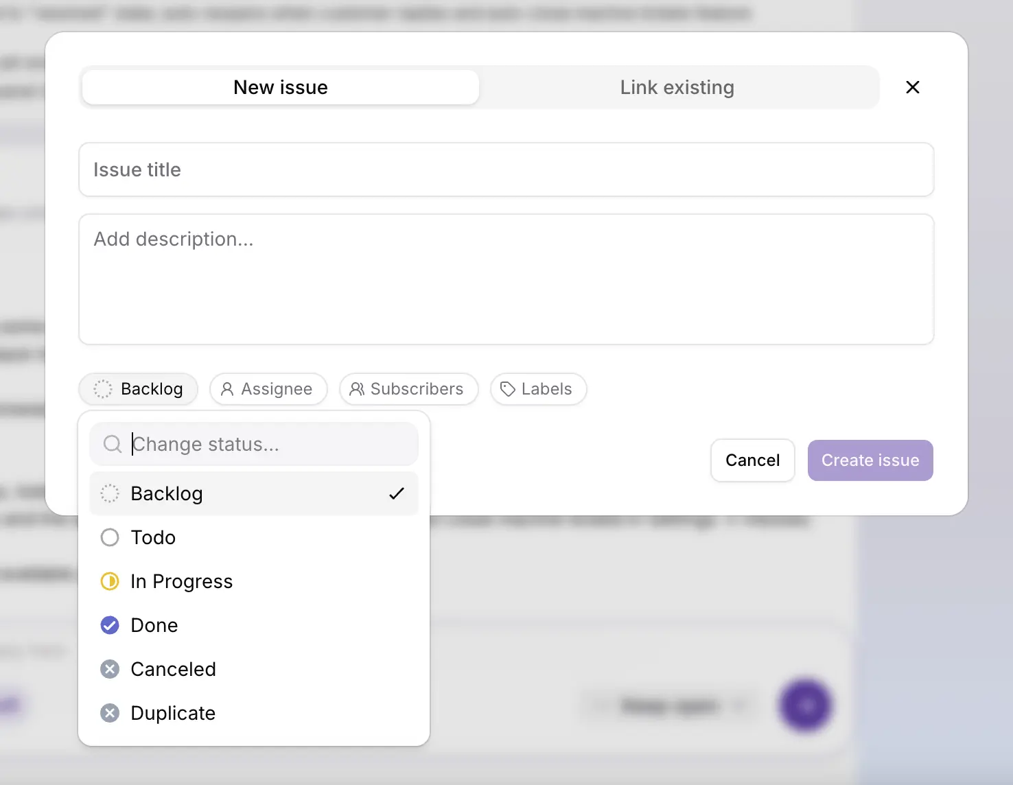 Linear issue linked from an initdesk support ticket