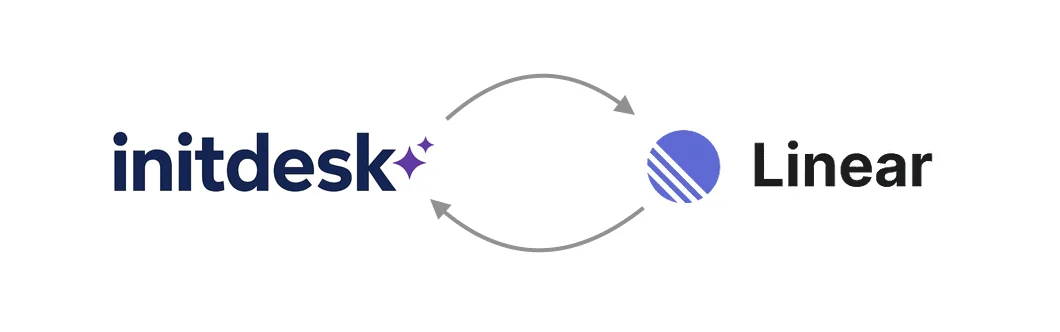 initdesk ticket in the Focused tab after a linked Linear issue sync updates the ticket to Pending associate status